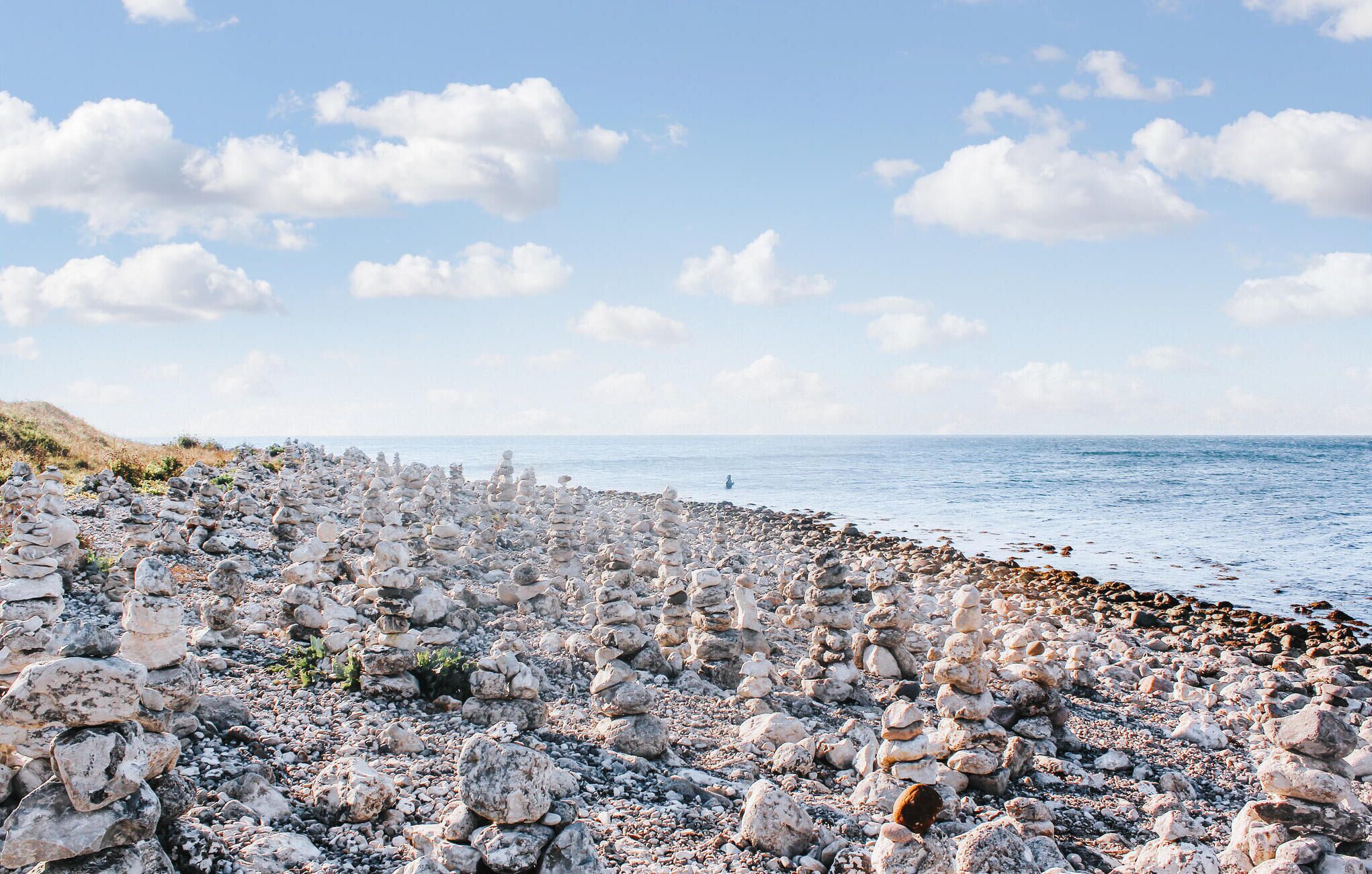 Nær stranden og fisking