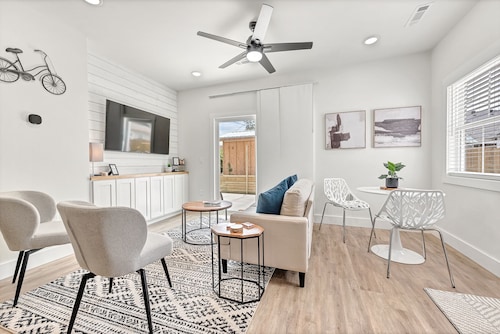 .2 miles to Downtown Rogers on the Railyard bike trail