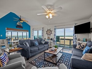 Smart TV, DVD player - 4BR House in North Topsail Beach with Ocean & Sound Views (North Topsail Beach)