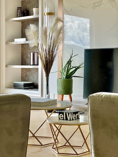 Boutique retreat with lake view.