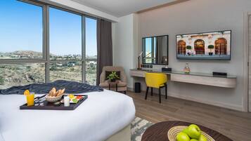 In-room safe, desk, laptop workspace, iron/ironing board