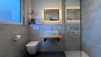 Dusche, Haartrockner, Handtücher