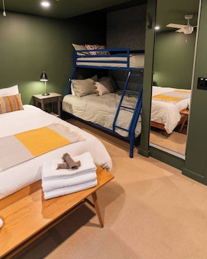 3 habitaciones, cuna de viaje, wifi gratis y ropa de cama