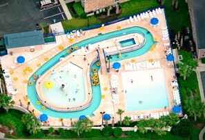Indoor pool, outdoor pool - Club Wyndham Grand Palms-Lazy River- Game Room- 3 Pools- Hot-tub (Surfside Beach)