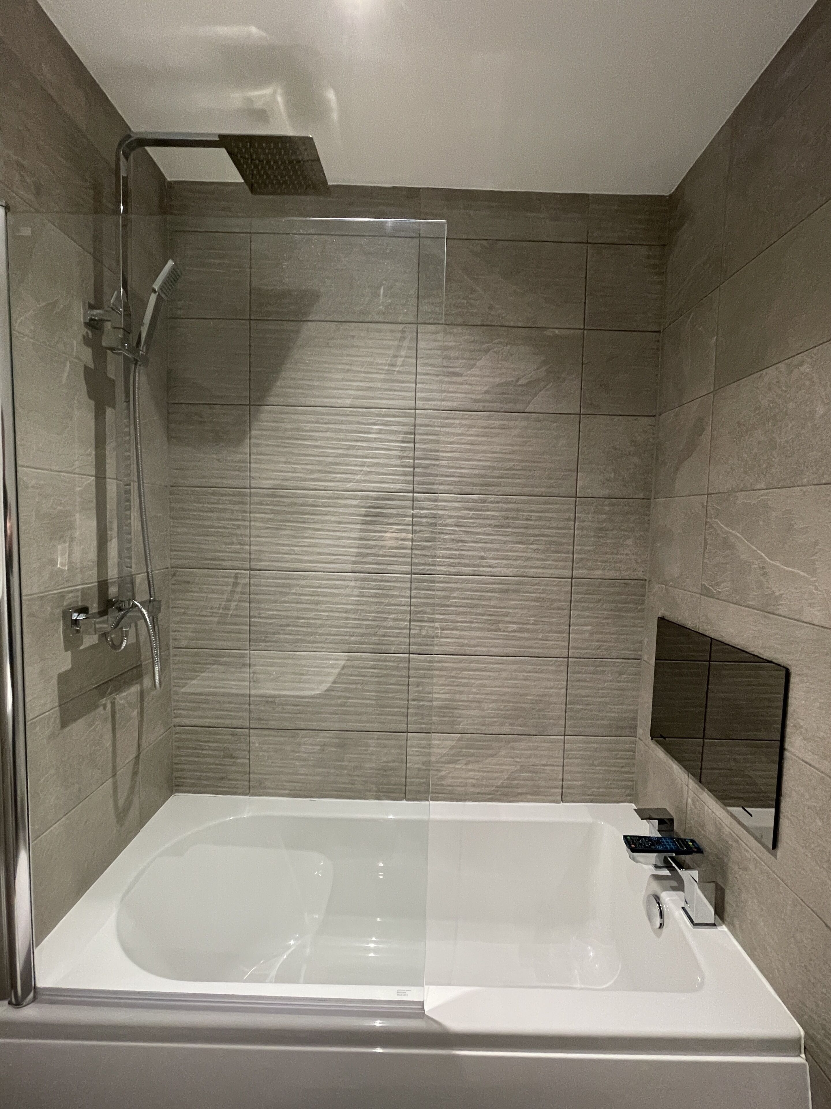 Luxury Apartment | Bathroom | Hair dryer, towels, soap, toilet paper