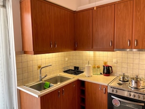 Comfort Apartment | Private kitchen | Electric kettle, dining tables - Ageliki's Athens Centre 2BDRM & Parking (Athens)