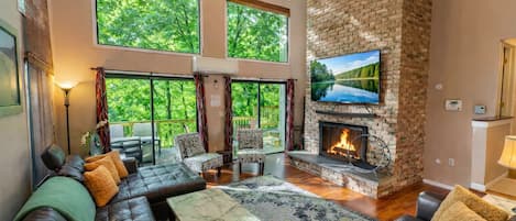 Smart TV, fireplace, table football, ping pong