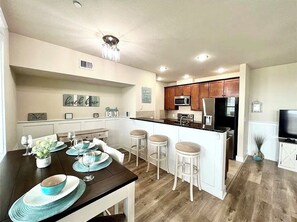 Dining - Someday Came! is a 2BR2BA condo steps away from the beach Pointe West Galveston! (Galveston)