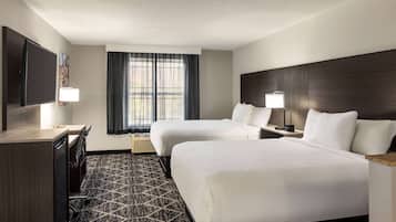 Room, 2 Queen Beds, Non Smoking (Efficiency) | Desk, laptop workspace, blackout drapes, iron/ironing board