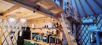 Magical Riverside Yurt, hot tub & the BRPW, pet friendly near Floyd, Va