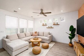 Smart TV, books, stereo