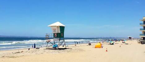 ビーチの近く、サンラウンジャー