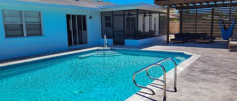Outdoor pool, a heated pool