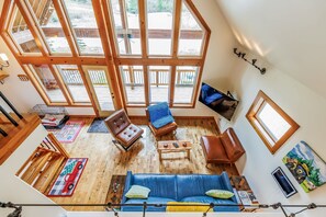 TV, fireplace, video games, DVD player