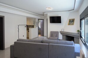 Family Apartment | Living area - Casa d Irene near airport beach (Spata-Artemida)