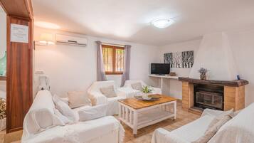 TV, caminetto, impianto stereo