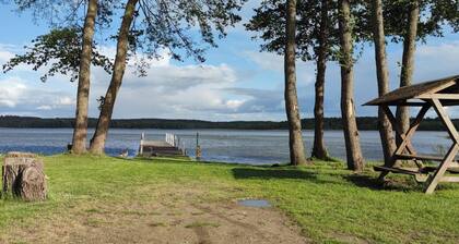 House on the lake left side 200 meters to the beach