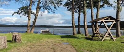House on the lake left side 200 meters to the beach