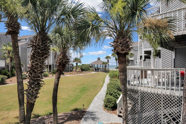 Property grounds - Beach View, Pet Friendly, 3 BR End-Unit Steps from Beach ~ Sand and Surf (Cape San Blas)