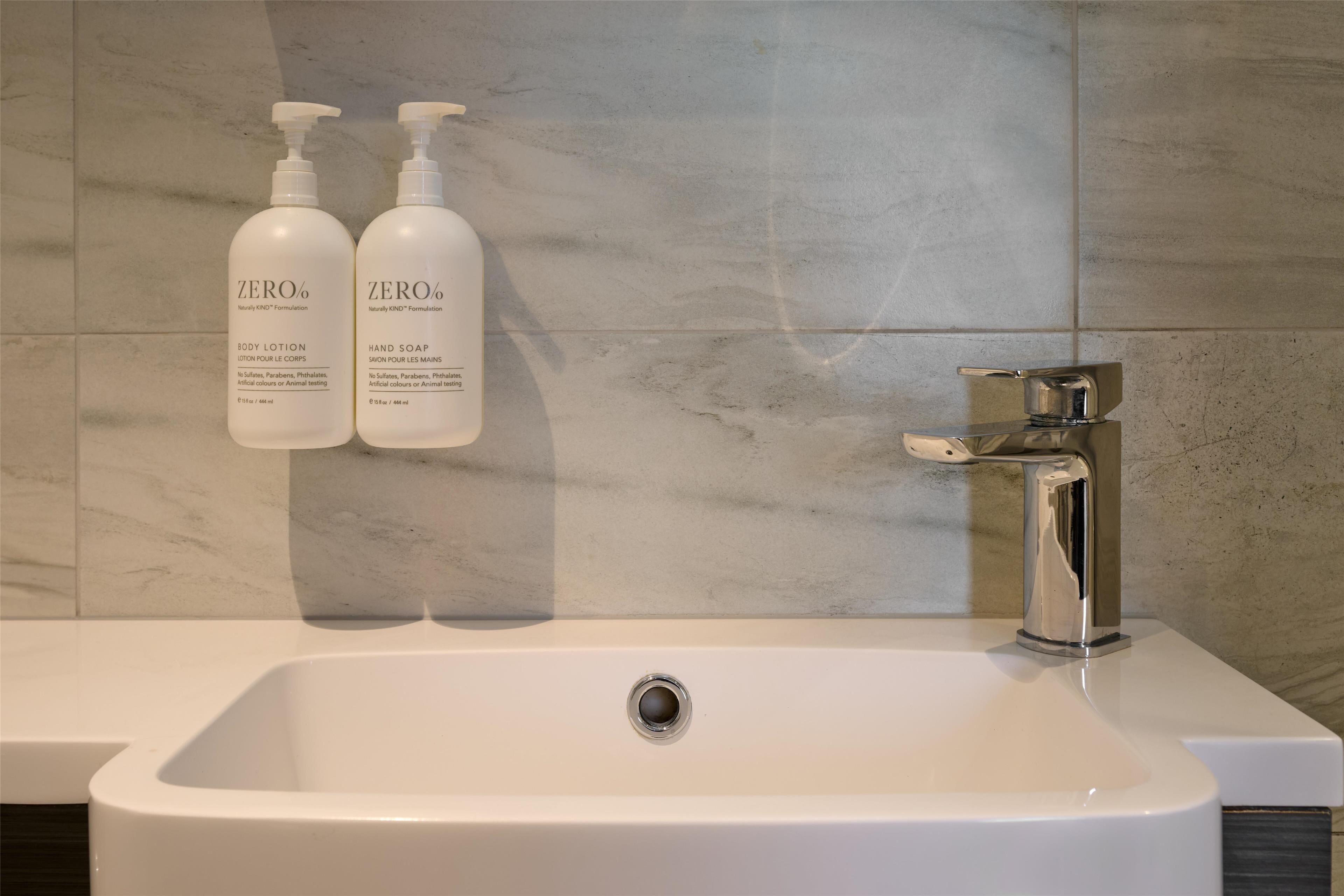 shower, rainfall showerhead, free toiletries, hair dryer