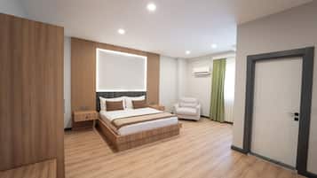Suite, 2 chambres, non-fumeurs, vue ville | Literie de qualité supérieure, minibar, bureau