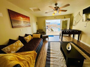 Smart TV, table football, ping pong