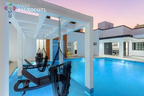Outdoor pool, a heated pool