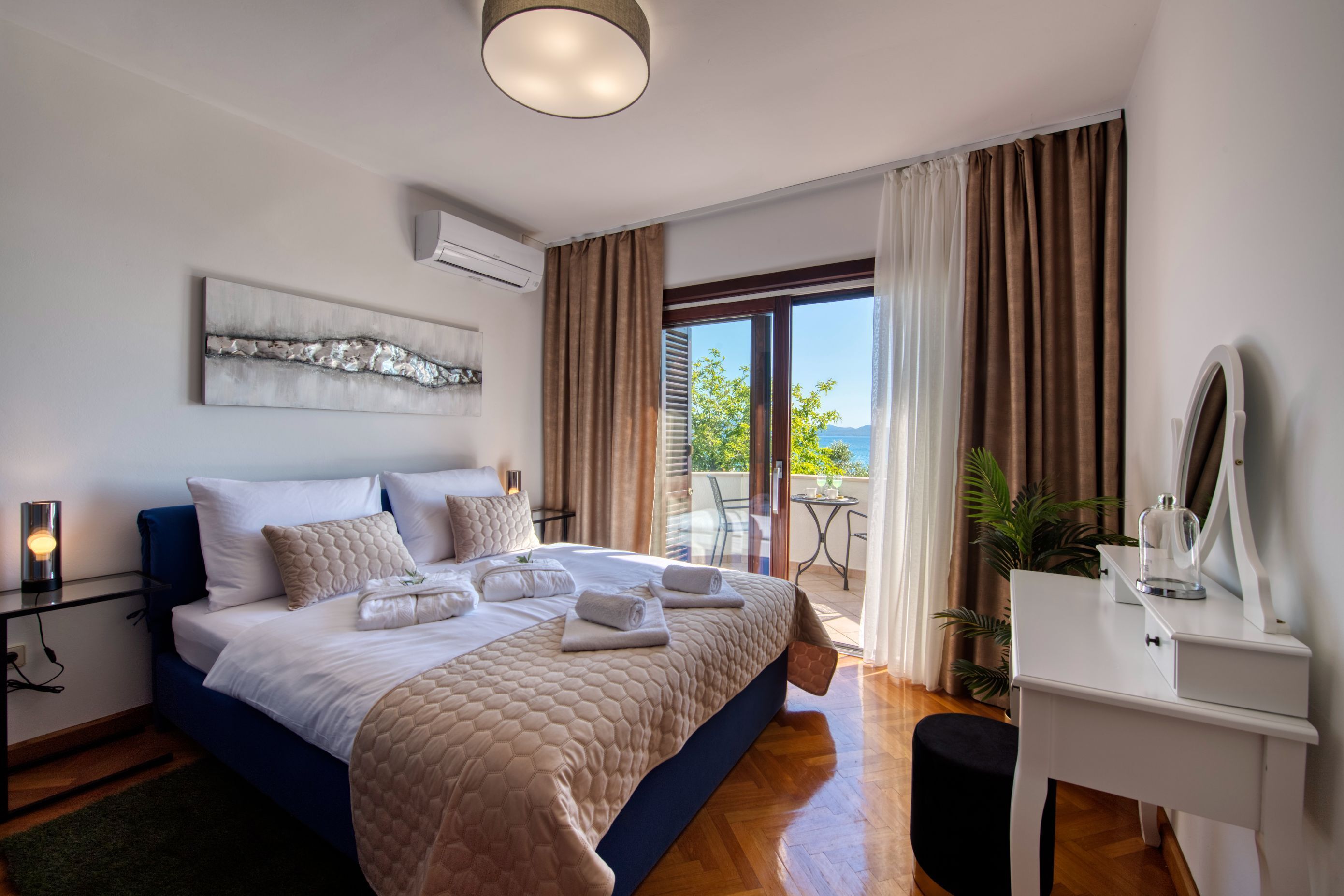 5 bedrooms, memory-foam beds, in-room safe, individually decorated