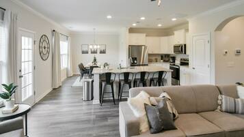 Smart TV, fireplace, video games, stereo