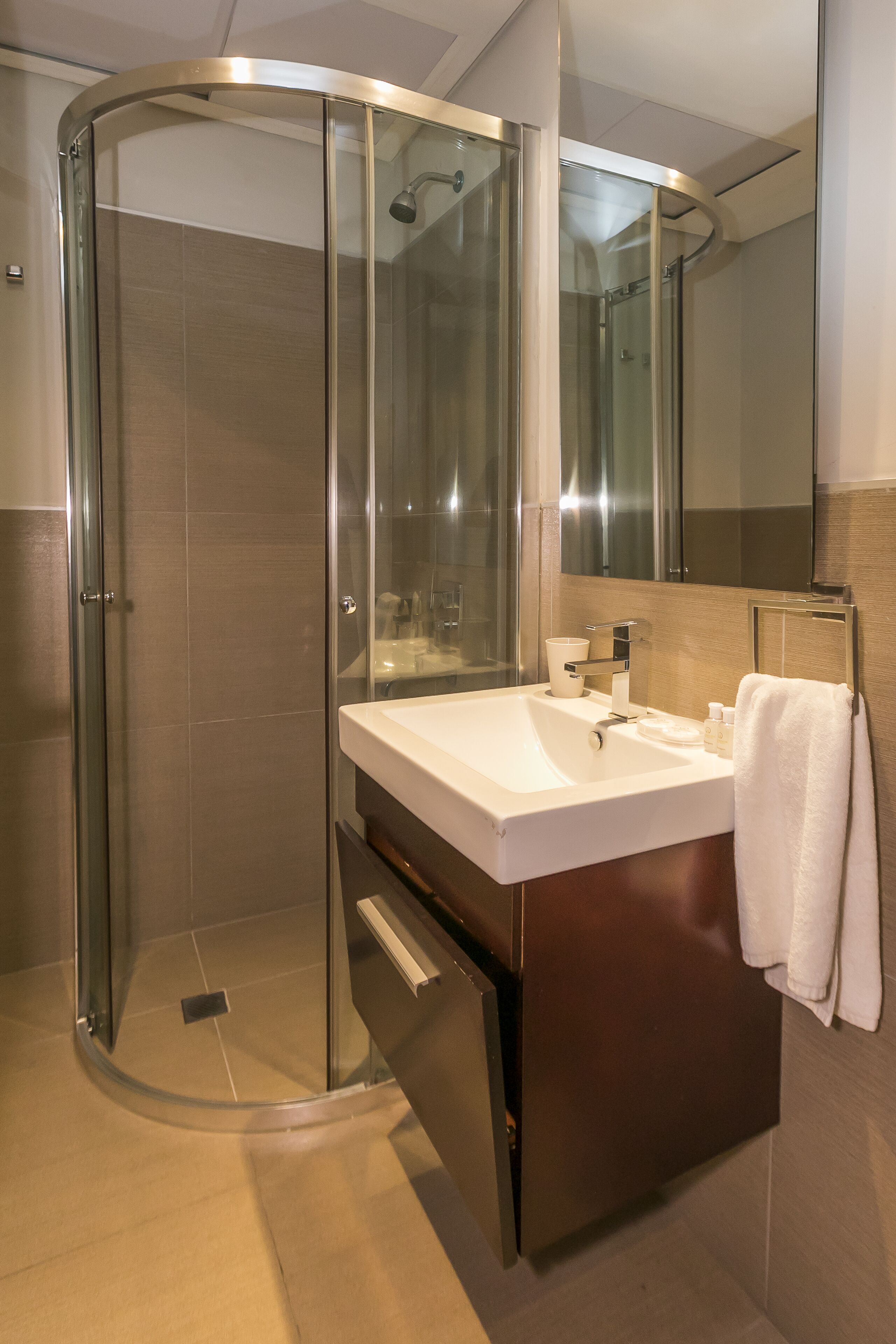 shower, rainfall showerhead, hair dryer, bidet