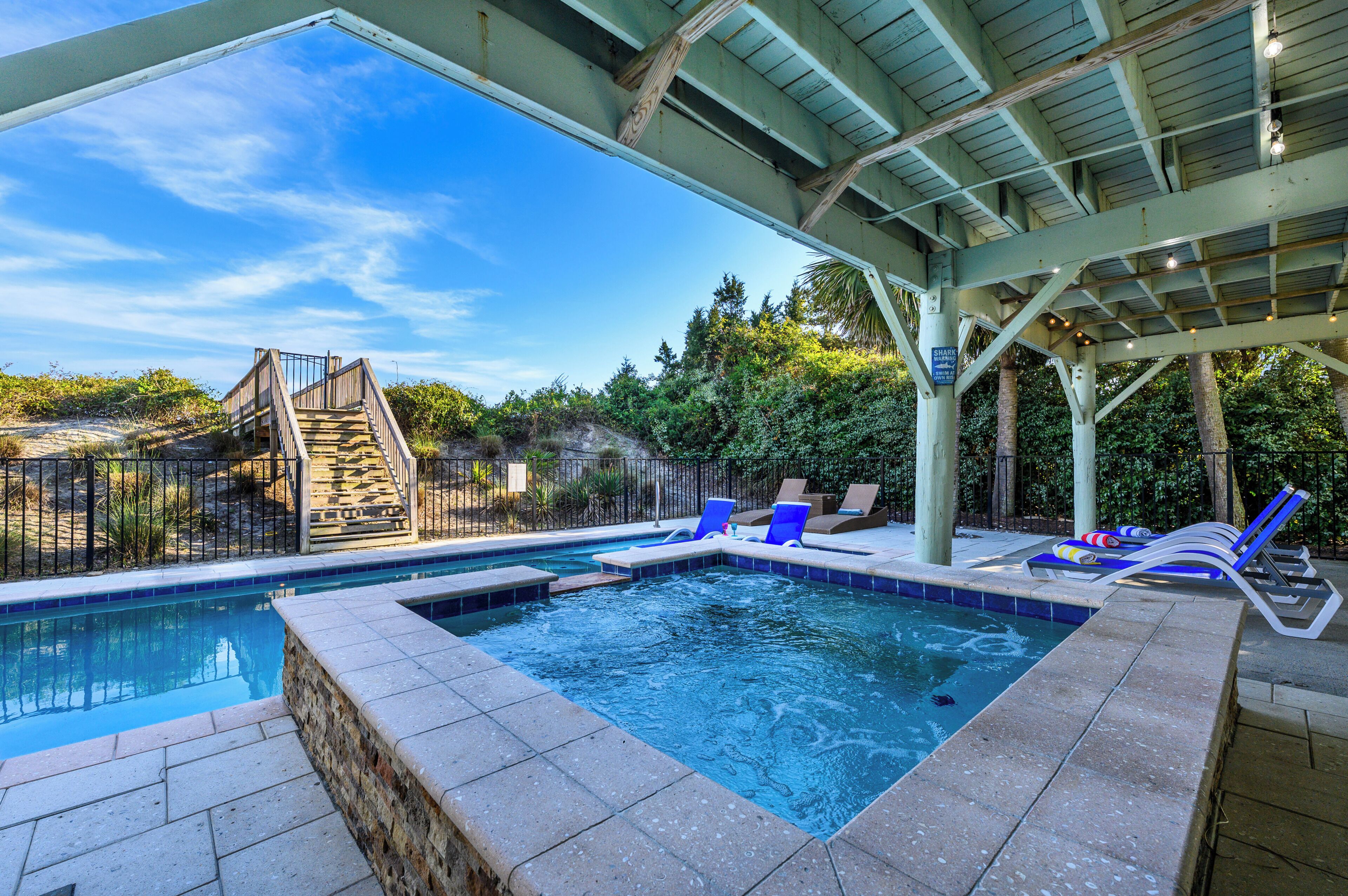 Piscine extérieure, piscine chauffée