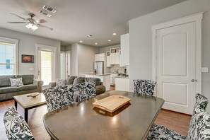 TV, DVD player, books, video library