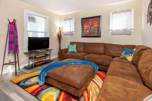 Smart TV, video games, foosball, books