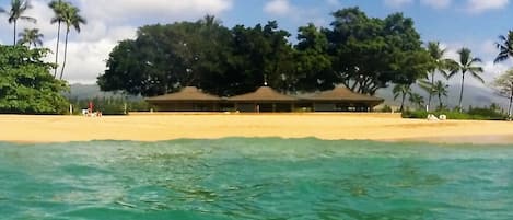 Playa en los alrededores, camastros y toallas de playa