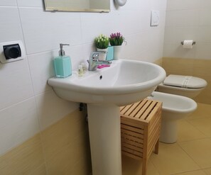 Dusche, Haartrockner, Bidet, Handtücher