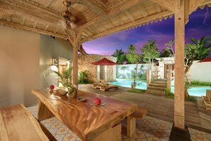 Two Bedroom Private Pool Villa | Living area | 50-inch Smart TV with cable channels, TV, Netflix - Vivara Bali Private Pool Villas & Spa Retreat (Jimbaran)