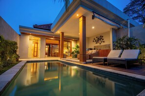 Front of property – evening/night - Arta Private Villa (Ubud)