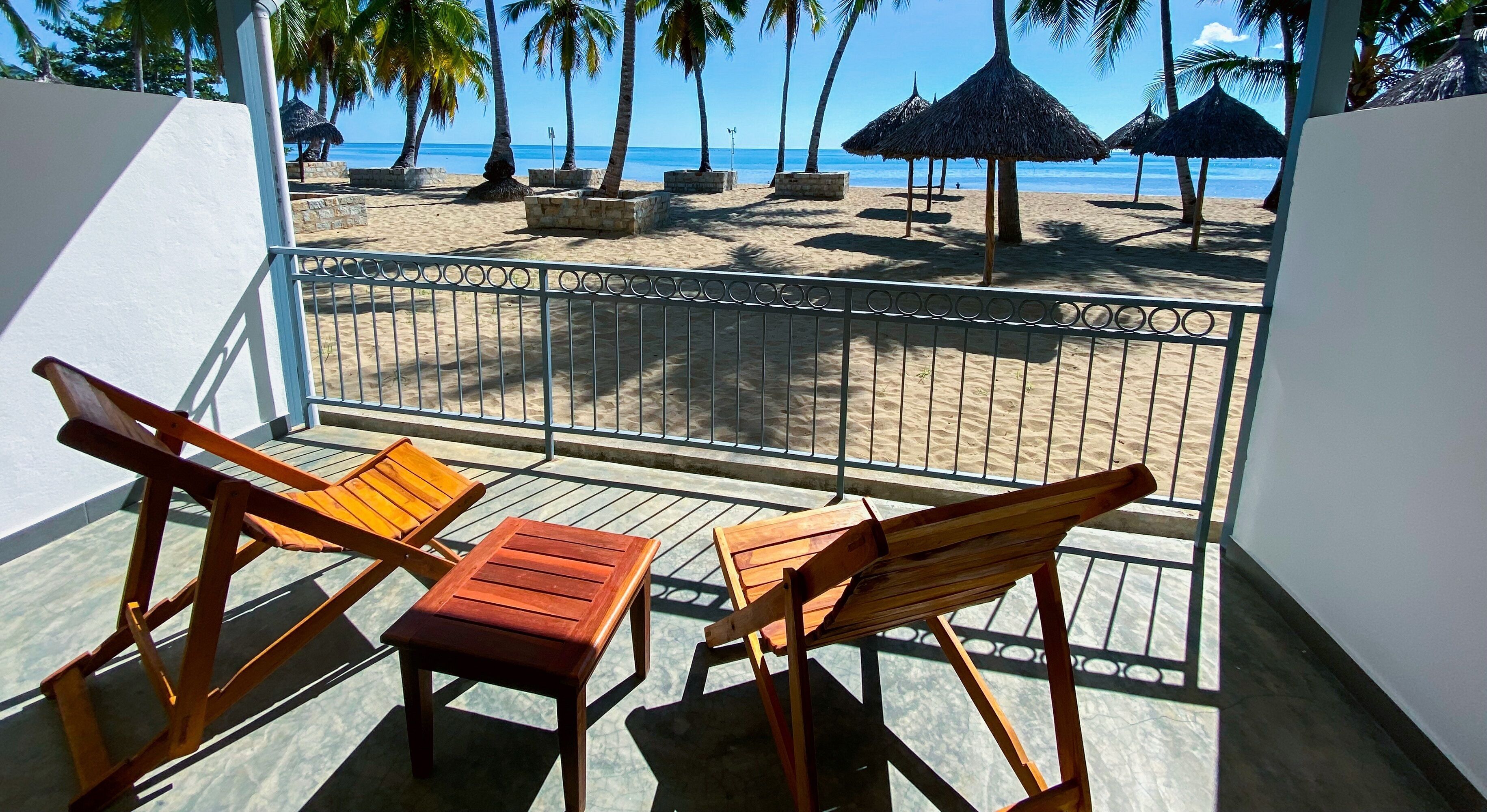 Chambre avec lits jumeaux, vue mer | Balcon