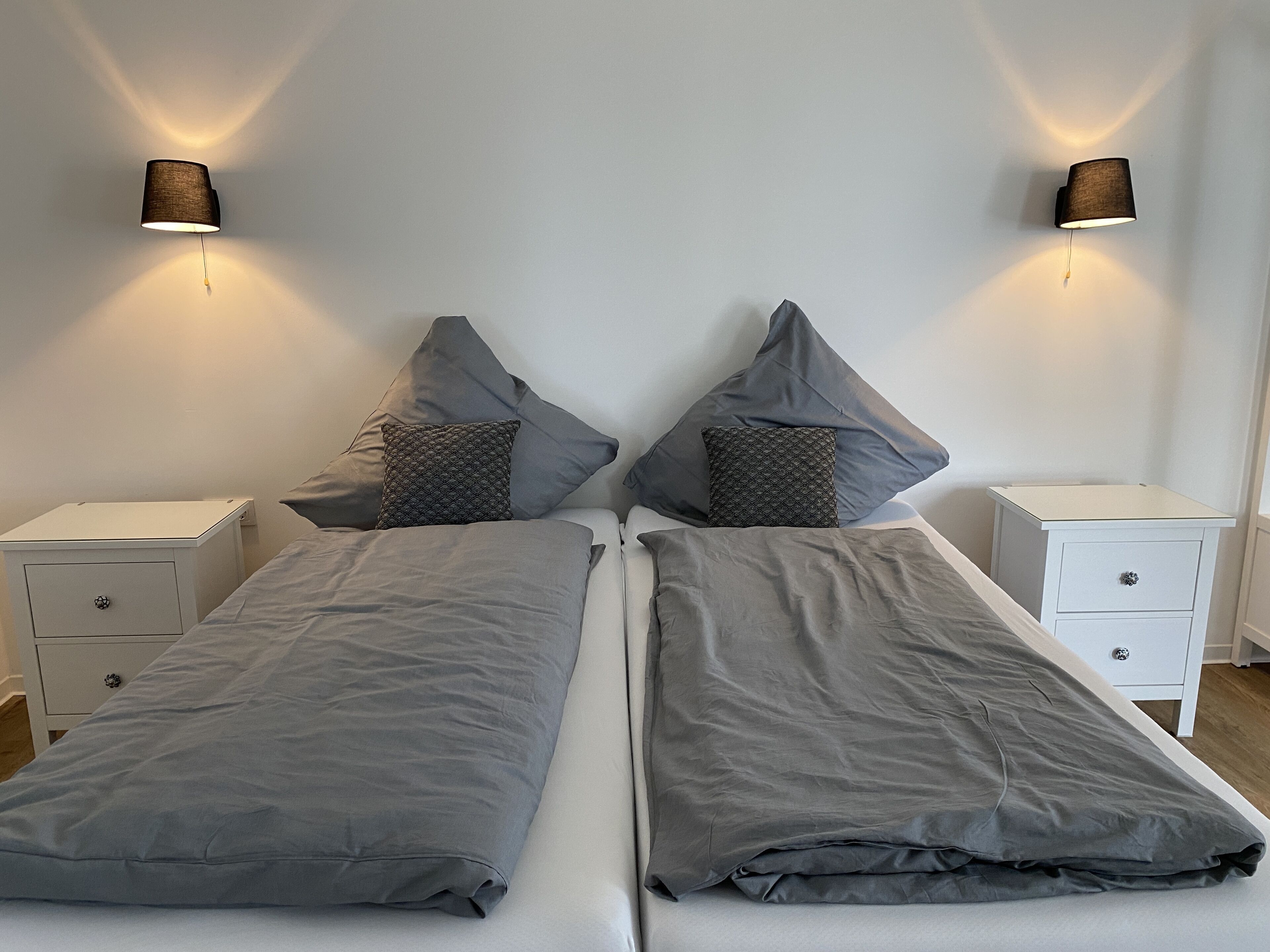 Hypo-allergenic bedding, individually decorated, soundproofing