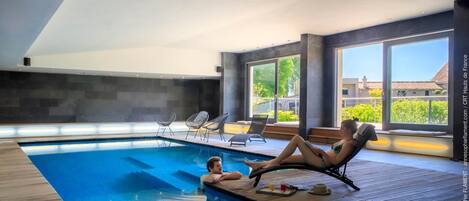 Indoor pool, a heated pool