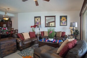 Smart TV, DVD player, books, stereo