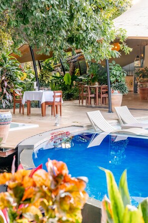 Outdoor pool, pool umbrellas, pool loungers - Shongwe Oasis (Victoria Falls)