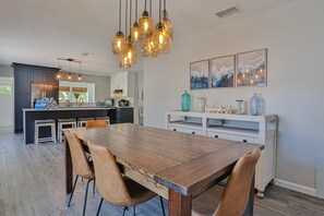 Dining - Renovated home w/fenced yard, brand-new pool, spa, foosball - steps to beach (Holmes Beach)