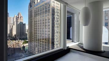 Quarto premium, 1 cama King (View) | Roupas de cama premium, camas com colchões pillow-top