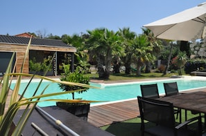 Outdoor pool, a heated pool