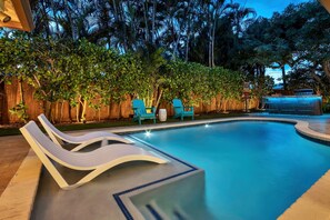 Outdoor pool, a heated pool