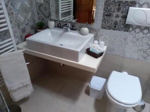 Dusche, Haartrockner, Bidet, Handtücher