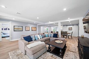 Smart TV, video games, foosball, books