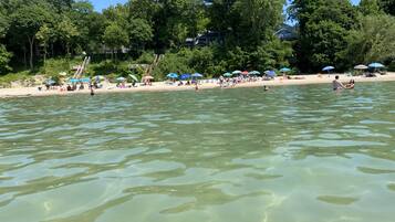 Beach nearby, sun-loungers, beach towels