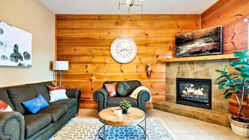 TV, fireplace, offices